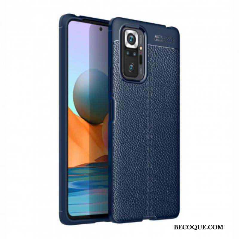 Coque Xiaomi Redmi Note 10 Pro Effet Cuir Litchi Double line