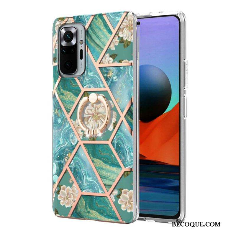 Coque Xiaomi Redmi Note 10 Pro Fleurs Anneau-Support