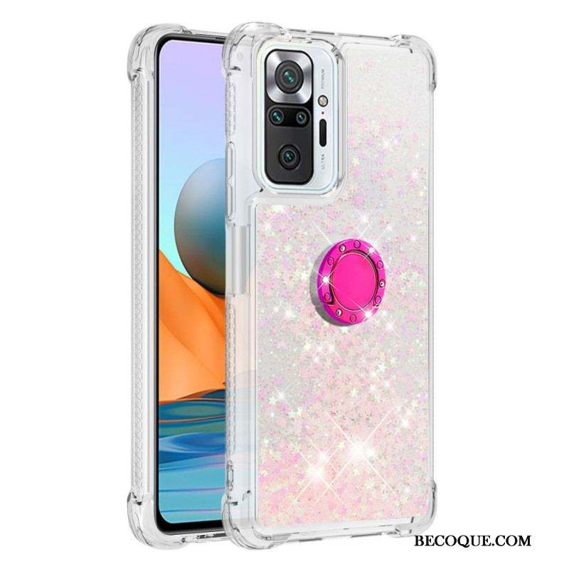 Coque Xiaomi Redmi Note 10 Pro Paillettes avec Anneau-Support