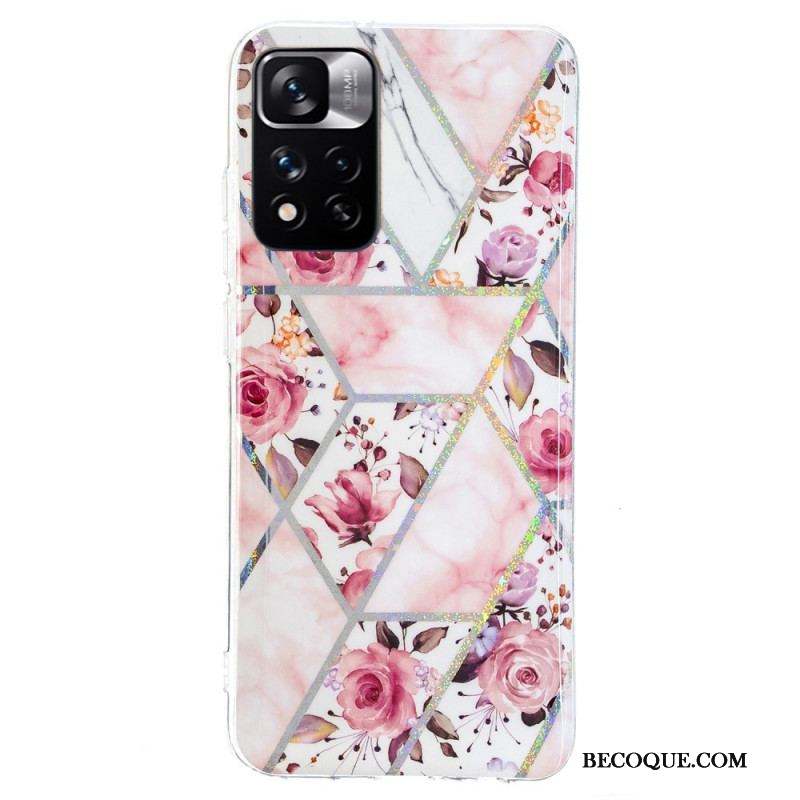 Coque Xiaomi Redmi Note 11 Pro Plus 5G Marbrée Fleurs