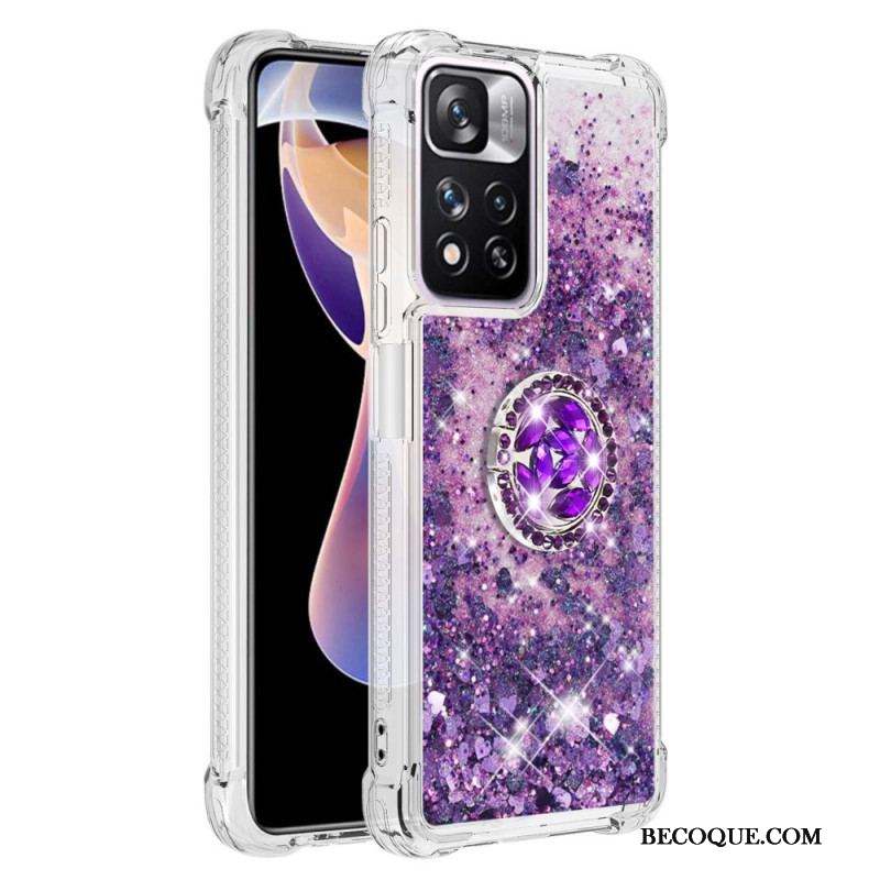 Coque Xiaomi Redmi Note 11 Pro Plus 5G Paillettes avec Anneau-Support