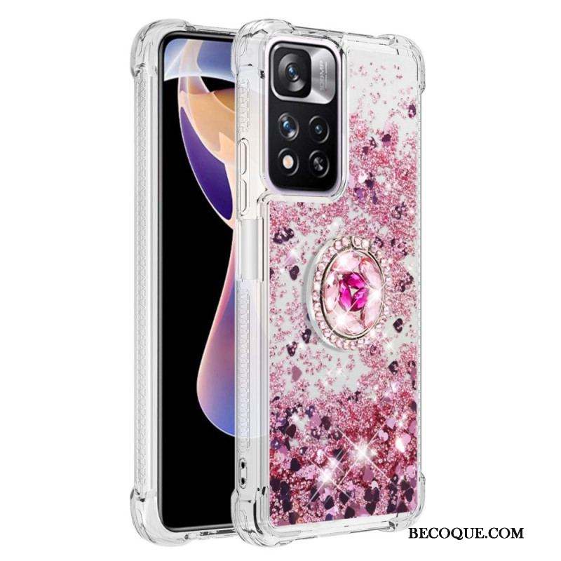 Coque Xiaomi Redmi Note 11 Pro Plus 5G Paillettes avec Anneau-Support