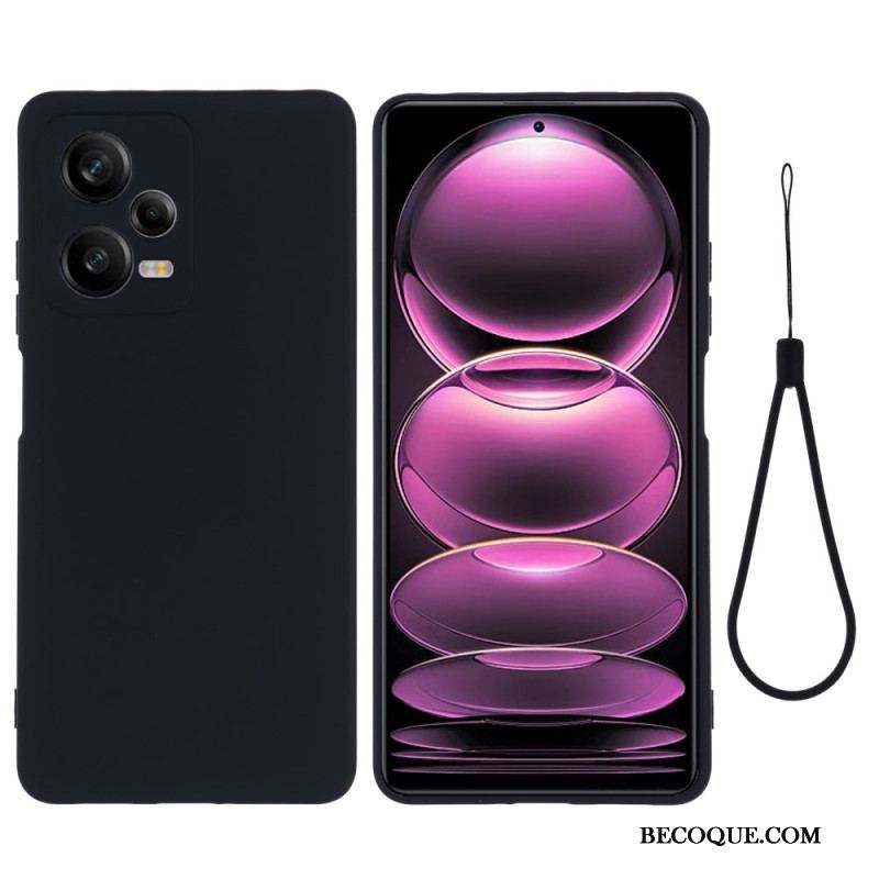 Coque Xiaomi Redmi Note 12 Pro Plus Silicone Liquide avec Lanière