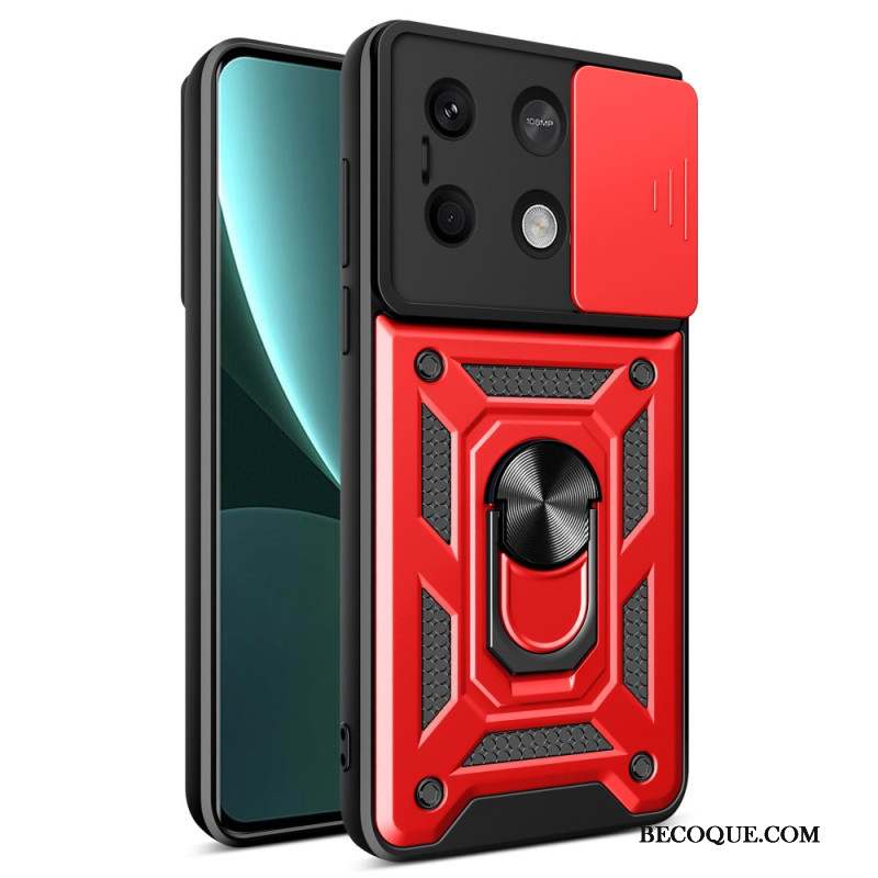 Coque Xiaomi Redmi Note 13 5G Anneau-Support et Protection Coulissante pour Objectif