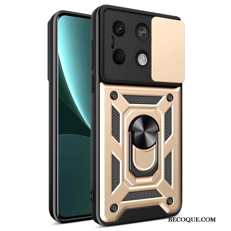 Coque Xiaomi Redmi Note 13 5G Anneau-Support et Protection Coulissante pour Objectif