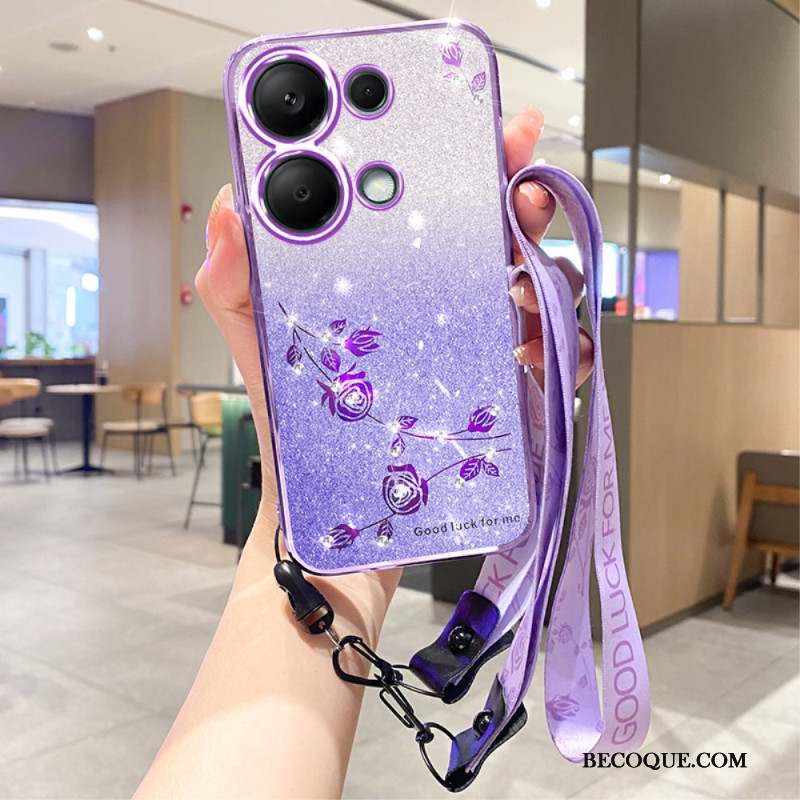 Coque Xiaomi Redmi Note 13 5G Décor Strass et Lanière KADEM