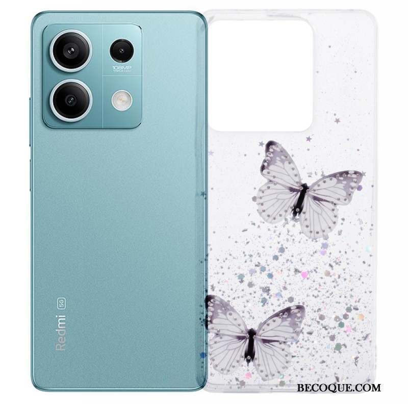 Coque Xiaomi Redmi Note 13 5G Paillettes Papillons