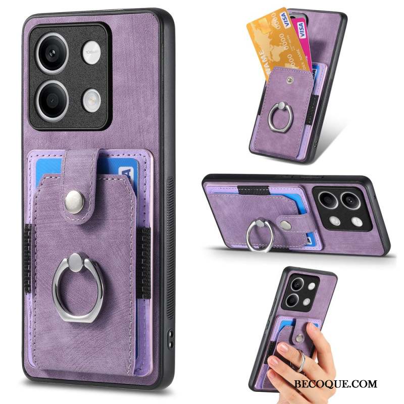 Coque Xiaomi Redmi Note 13 5G Porte-Cartes et Anneau Rotatif