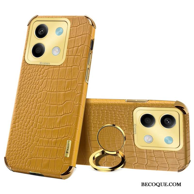 Coque Xiaomi Redmi Note 13 5G Style Crocodile avec Anneau de Support