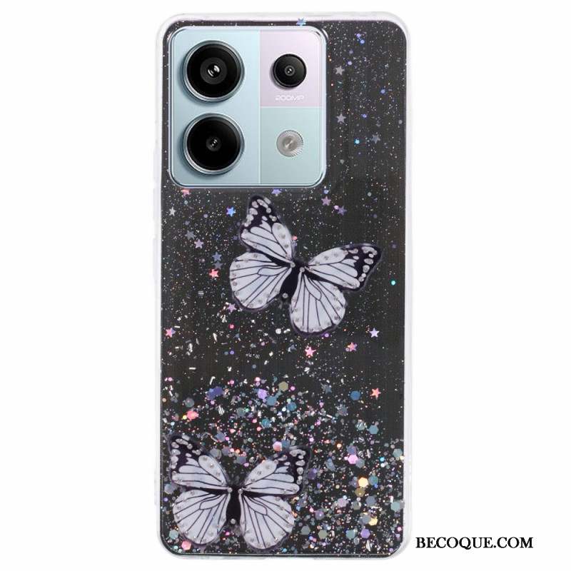 Coque Xiaomi Redmi Note 13 Pro 5G / Poco X6 5G Paillettes Papillons