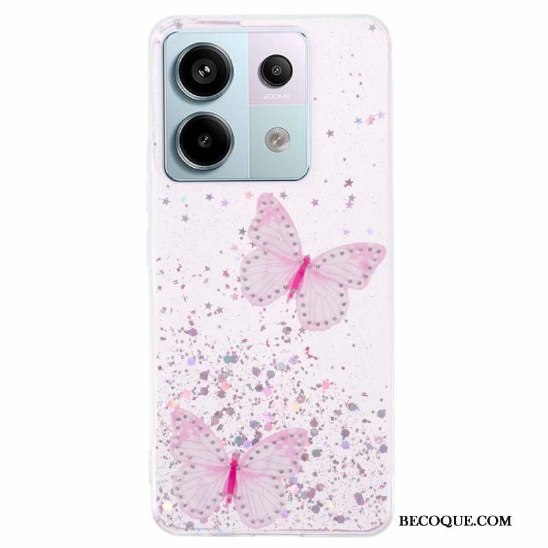 Coque Xiaomi Redmi Note 13 Pro 5G / Poco X6 5G Paillettes Papillons