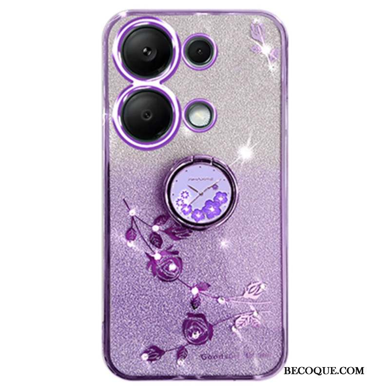 Coque Xiaomi Redmi Note 13 Pro 5G / Poco X6 5G Paillettes et Strass Anneau-Support