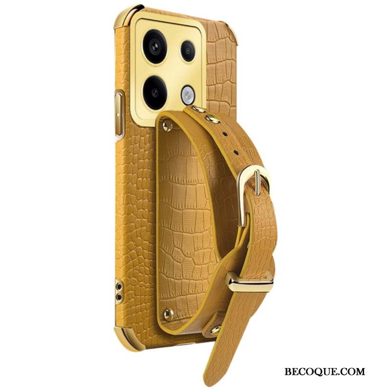 Coque Xiaomi Redmi Note 13 Pro 5G / Poco X6 5G Style Crocodile avec bracelet