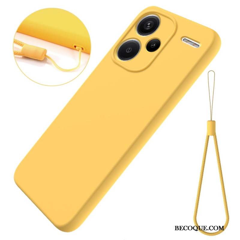 Coque Xiaomi Redmi Note 13 Pro Plus 5G Silicone Liquide à Lanière