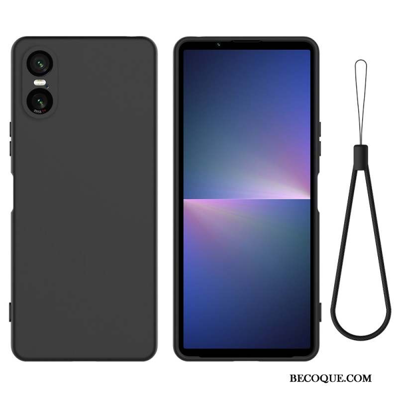 Coque Xperia 10 VI Silicone Liquide à Lanière