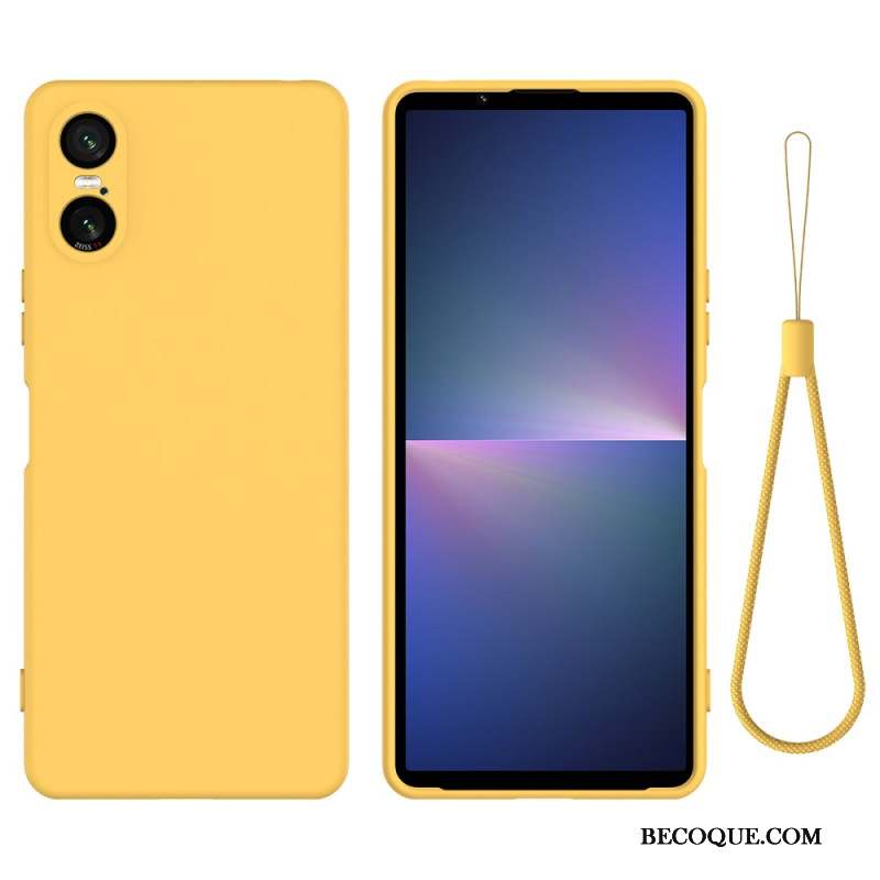 Coque Xperia 10 VI Silicone Liquide à Lanière