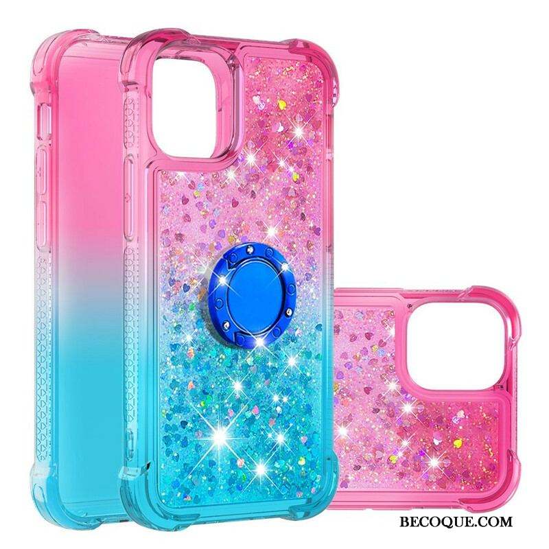 Coque iPhone 13 Mini Paillettes Anneau-Support