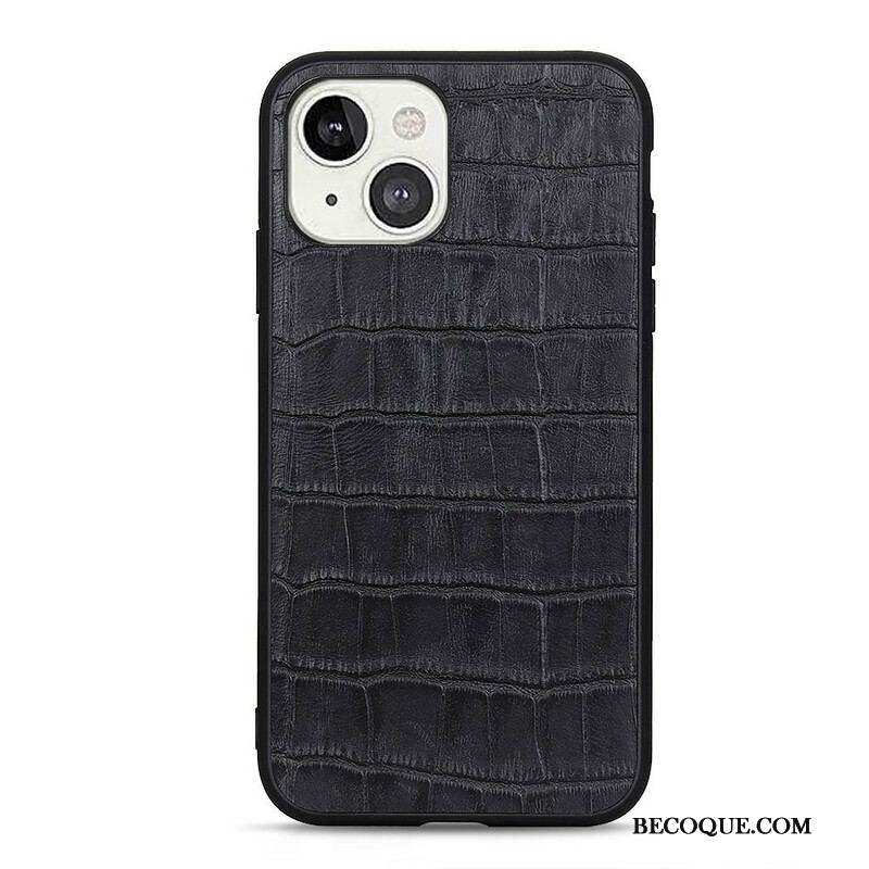 Coque iPhone 13 Mini Véritable Cuir Texture Crocodile