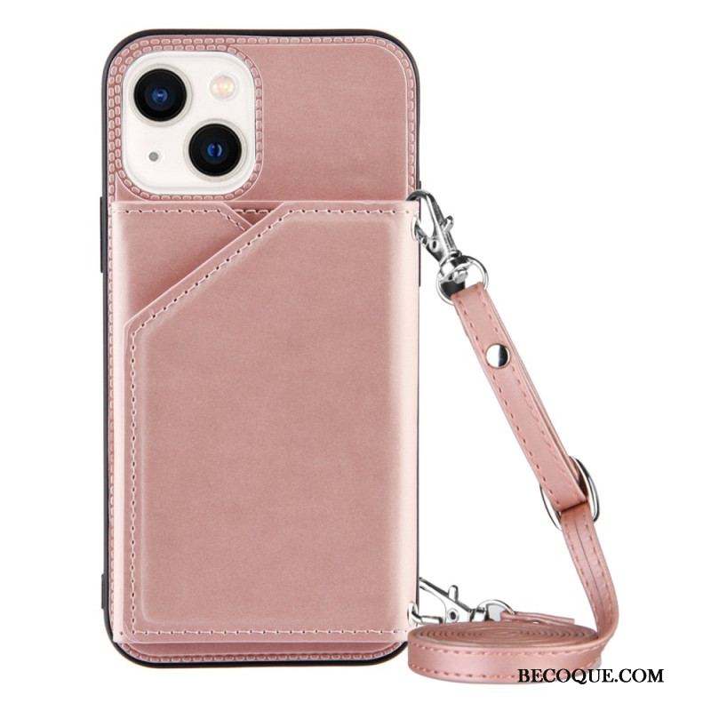 Coque iPhone 14 Bandoulière Porte-cartes