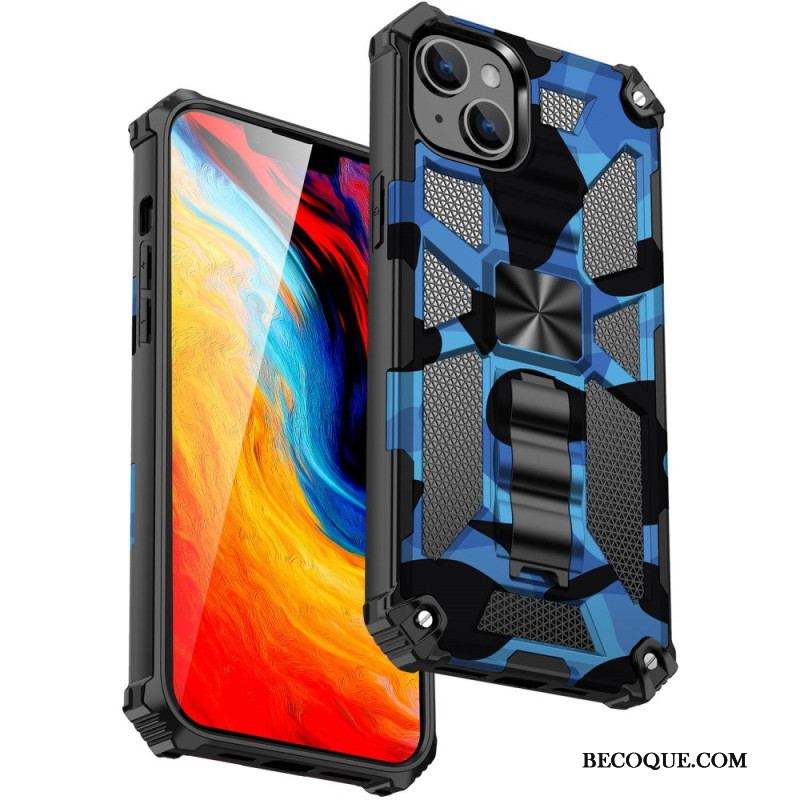 Coque iPhone 14 Camouflage Support Amovible