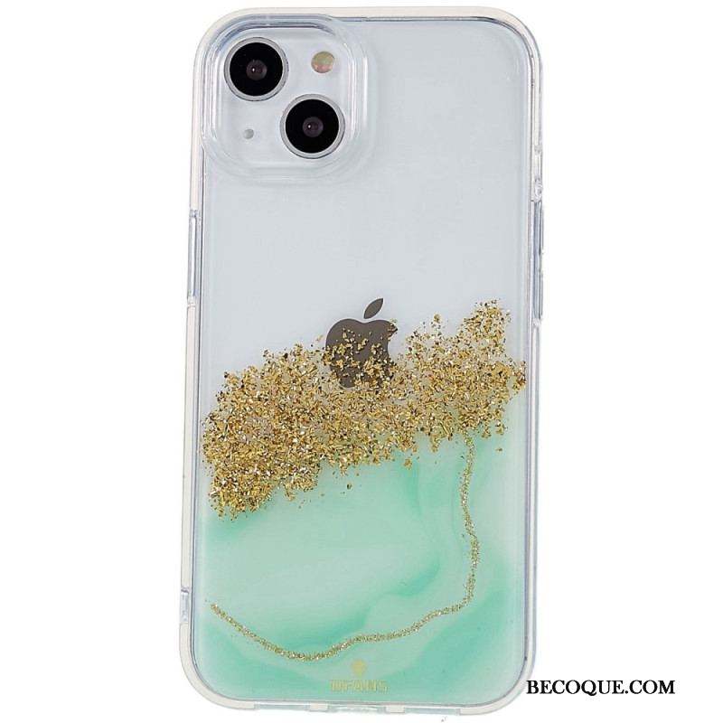 Coque iPhone 14 Paillettes Art