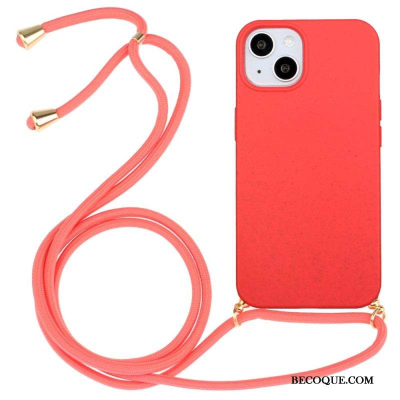 Coque iPhone 14 Plus Silicone avec Cordon Coloré