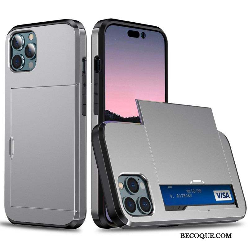 Coque iPhone 14 Pro Max Deux Porte-Cartes à Glissière