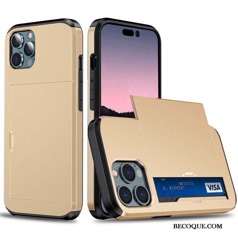 Coque iPhone 14 Pro Max Deux Porte-Cartes à Glissière