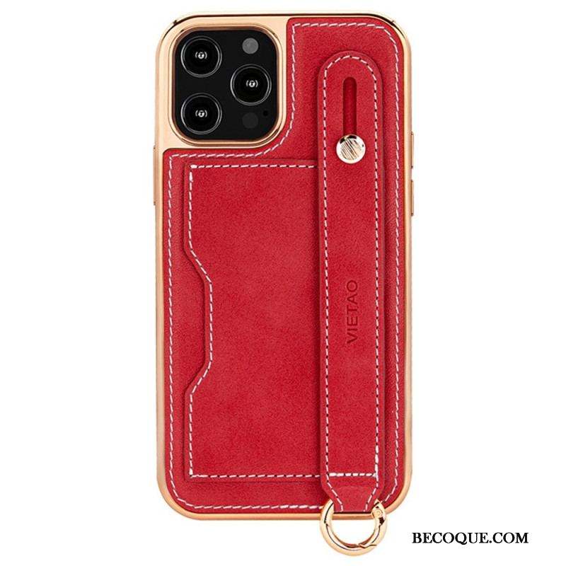 Coque iPhone 14 Pro Porte-Carte avec Sangle Support VIETAO