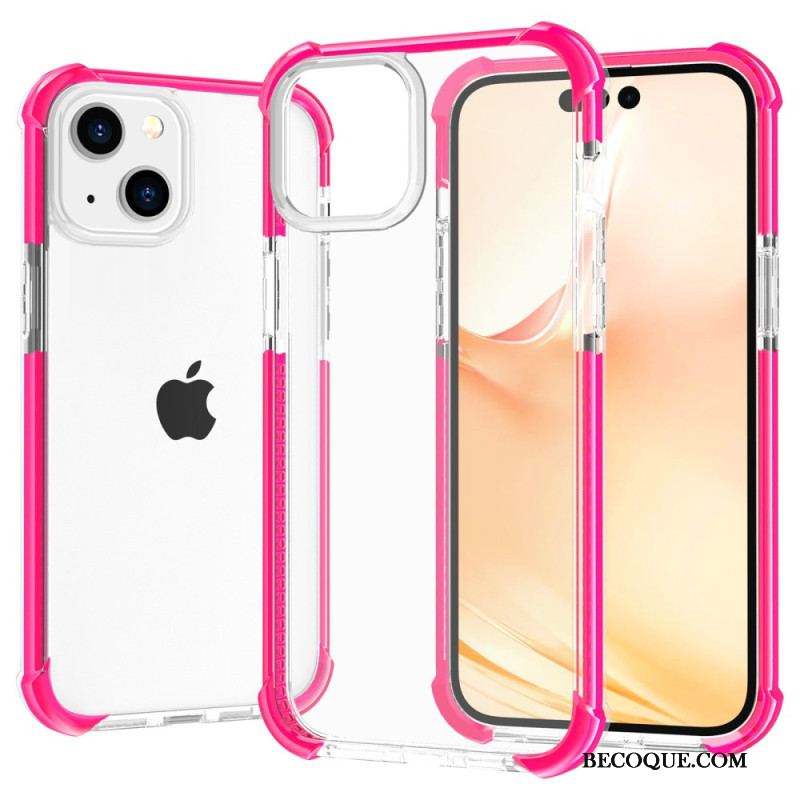 Coque iPhone 14 Transparente Rebords Colorés