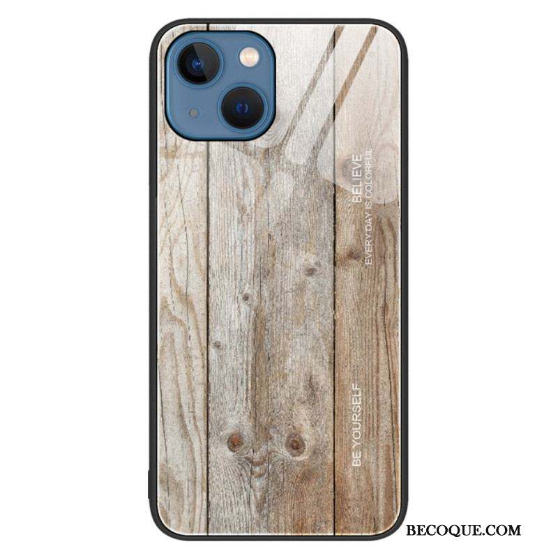 Coque iPhone 14 Verre Trempé Design Bois