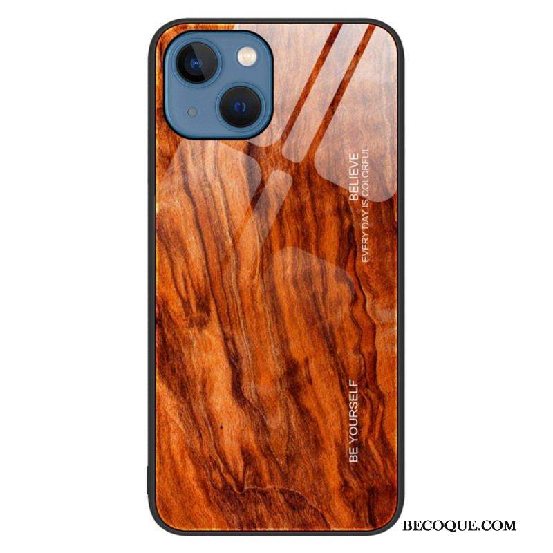 Coque iPhone 14 Verre Trempé Design Bois