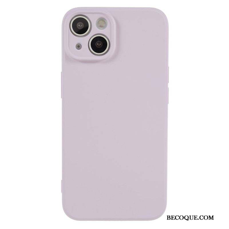 Coque iPhone 15 Plus Silicone Pastel et Microfibre