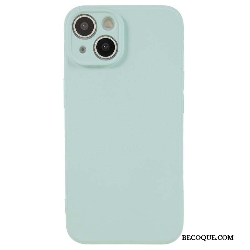 Coque iPhone 15 Plus Silicone Pastel et Microfibre