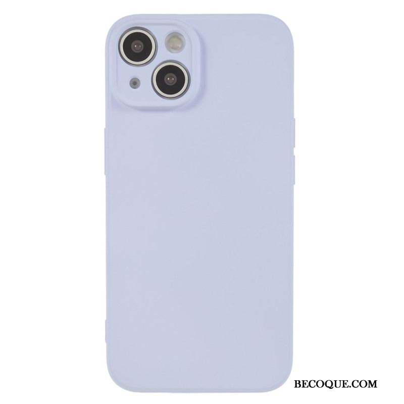 Coque iPhone 15 Plus Silicone Pastel et Microfibre