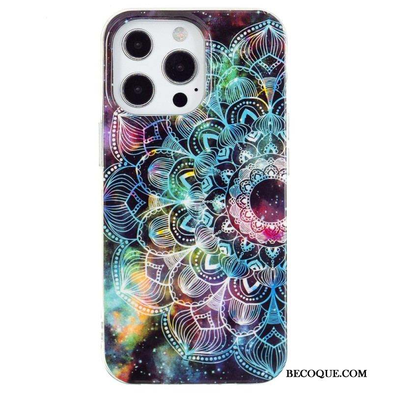 Coque iPhone 15 Pro Fluorescente Mandala