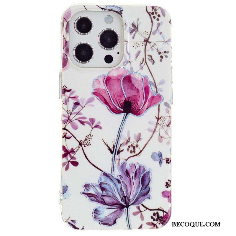 Coque iPhone 15 Pro Marbre Floral