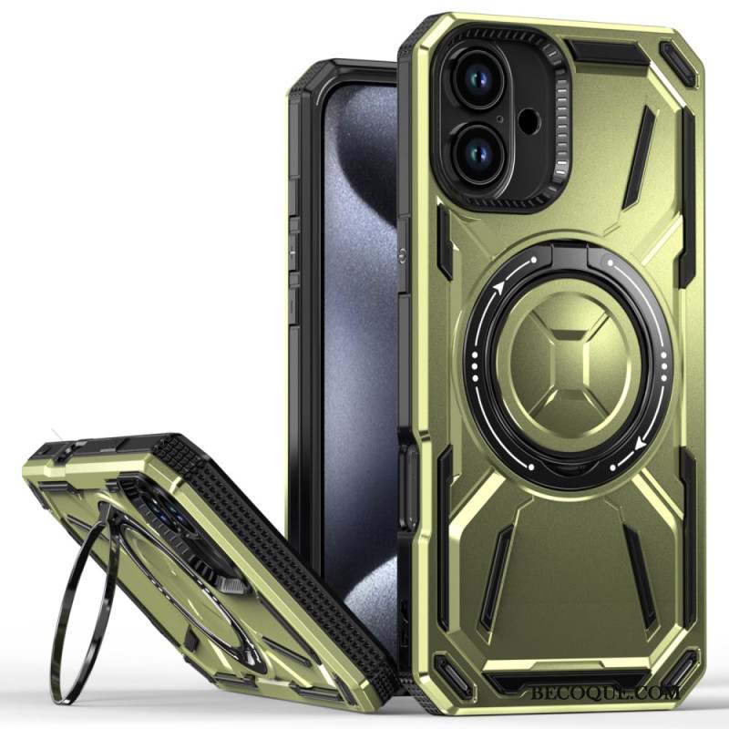 Coque iPhone 16 Plus Effet Métal Support Magnétique