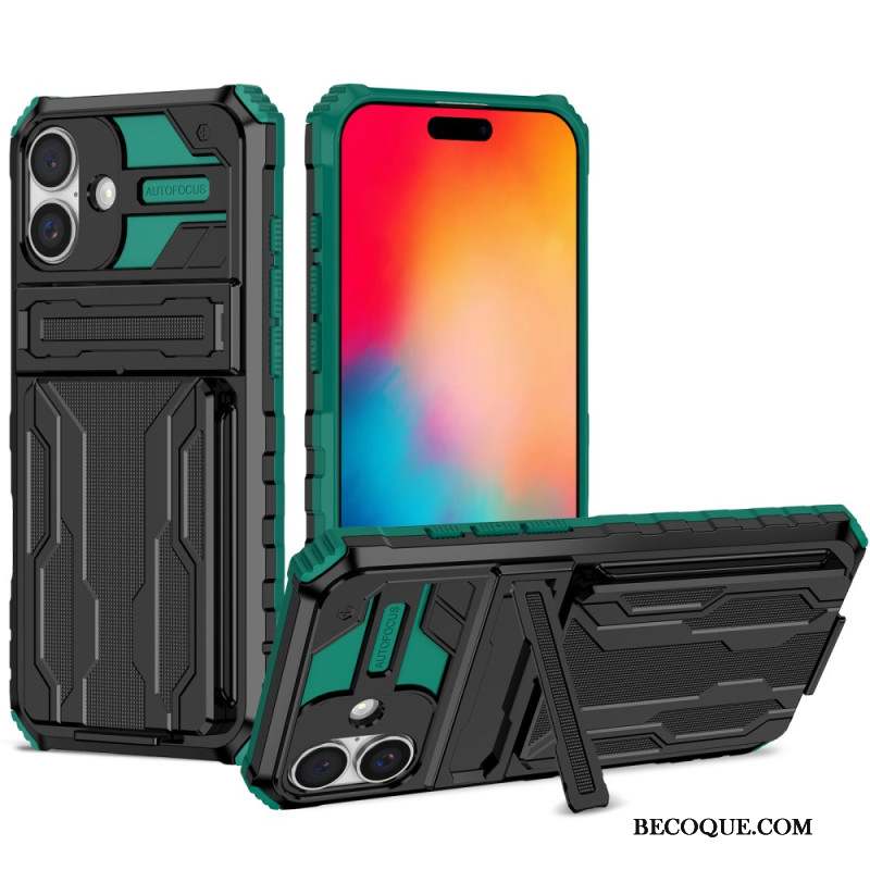 Coque iPhone 16 Plus Porte-Cartes Intégré et Support