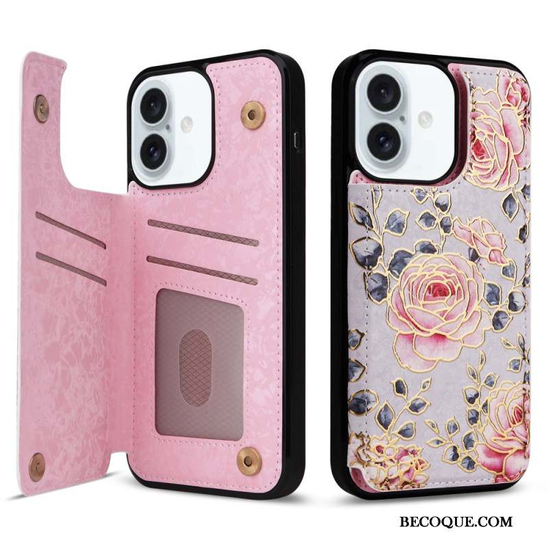 Coque iPhone 16 Plus Protection RFID Florale