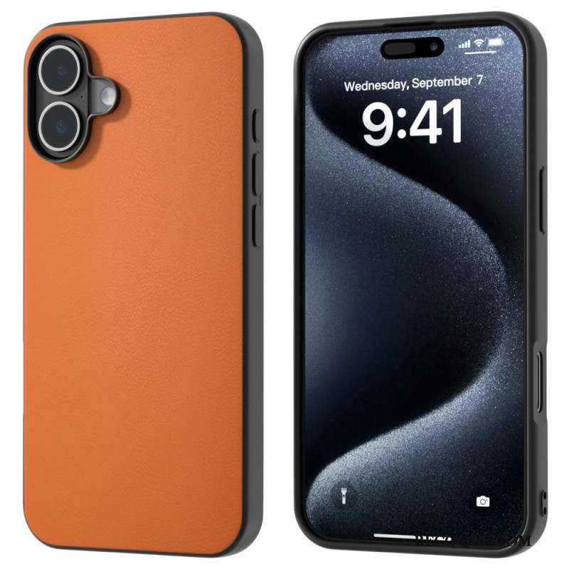 Coque iPhone 16 Plus Simili Cuir Anti-Chute