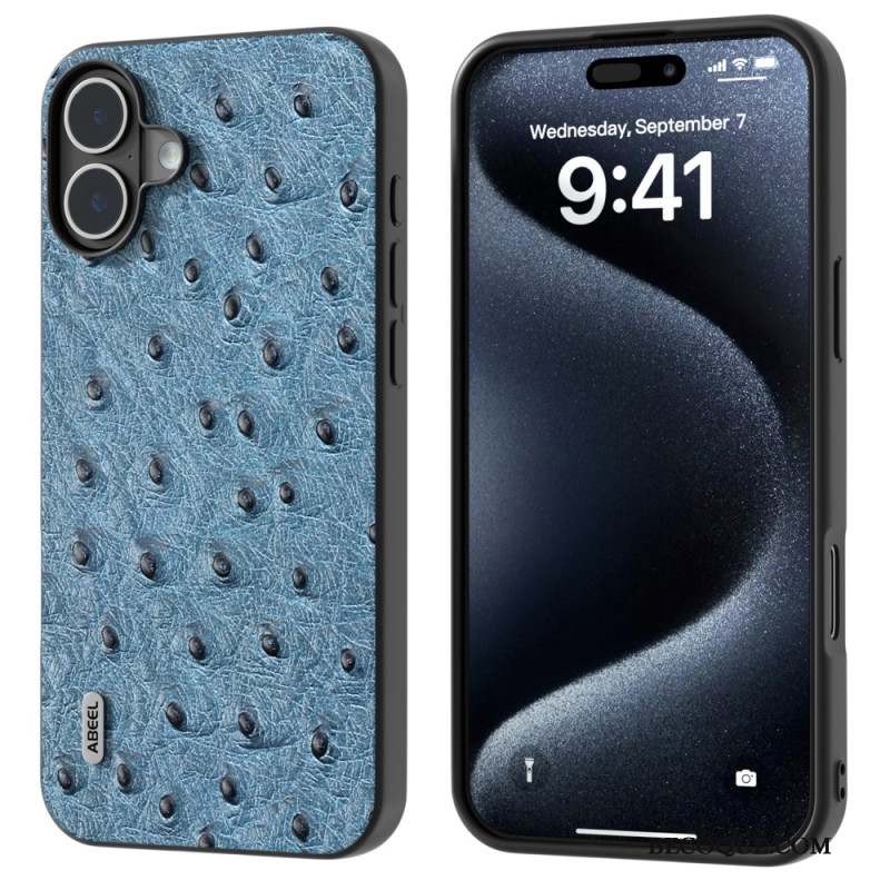 Coque iPhone 16 Plus Texture Autruche ABEEL