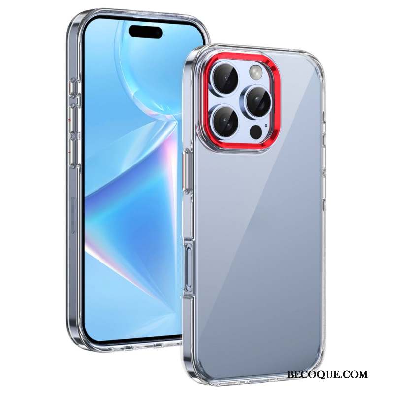 Coque iPhone 16 Pro Cadre Objectif Effet Métal