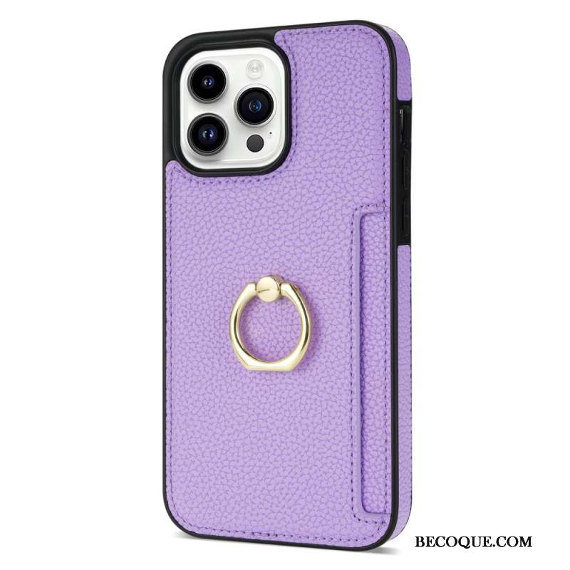 Coque iPhone 16 Pro Effet Cuir Porte-Carte et Support