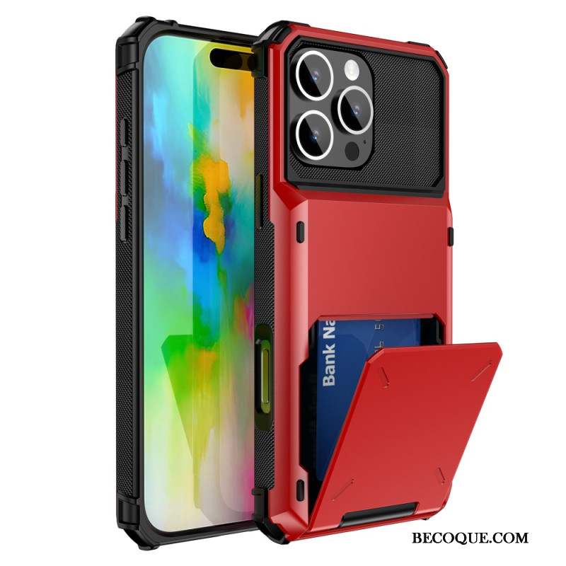 Coque iPhone 16 Pro Effet Métal Porte-Cartes