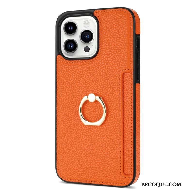 Coque iPhone 16 Pro Max Effet Cuir Anneau