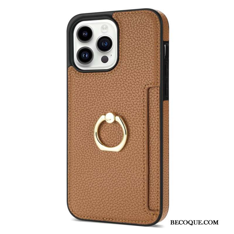 Coque iPhone 16 Pro Max Effet Cuir Anneau