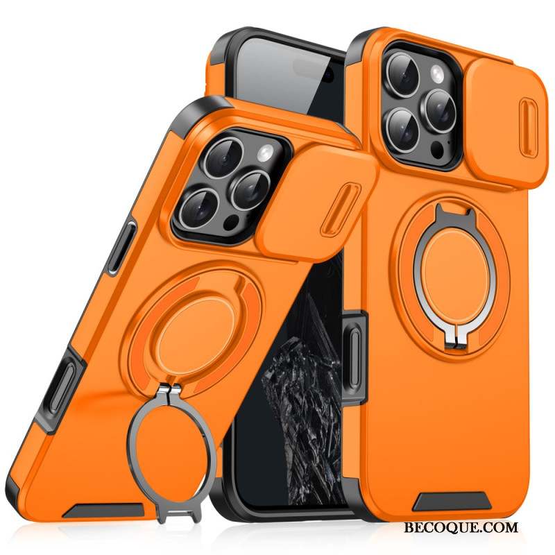 Coque iPhone 16 Pro Max Magnétique avec Protection Objectif et Support Annulaire