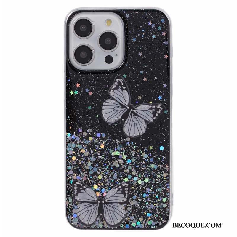 Coque iPhone 16 Pro Max Papillons Scintillants