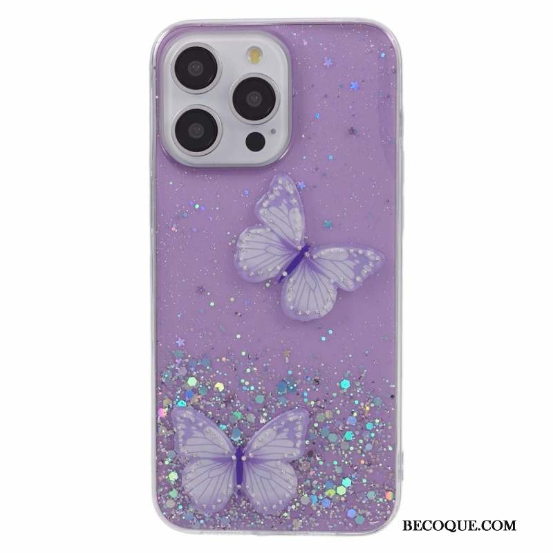 Coque iPhone 16 Pro Max Papillons Scintillants